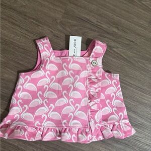 Janie and Jack 6/12 months flamingo pink top
